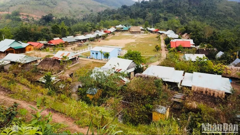 Người dân các xã biên giới huyện Tây Giang (Quảng Nam) sinh sống tập trung, cùng giúp nhau làm ăn, phát triển kinh tế. Ảnh ĐÔNG HUYỀN