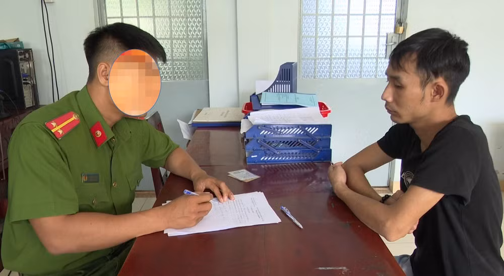 Cơ quan Công an làm việc với đối tượng Trần Minh Toàn.