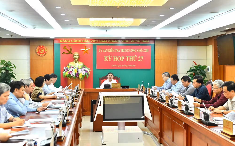 Quang cảnh Kỳ họp thứ 27 của Ủy ban Kiểm tra Trung ương. (Ảnh: Đăng Khoa)