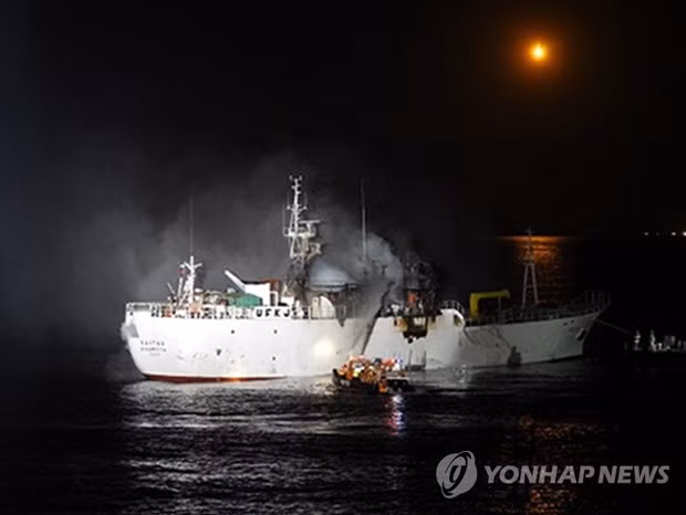 Lực lượng cứu hộ tìm kiếm người mất tích. (Nguồn: Yonhap)