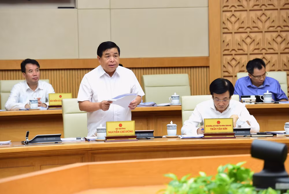Bộ trưởng Kế hoạch và Đầu tư Nguyễn Chí Dũng phát biểu.
