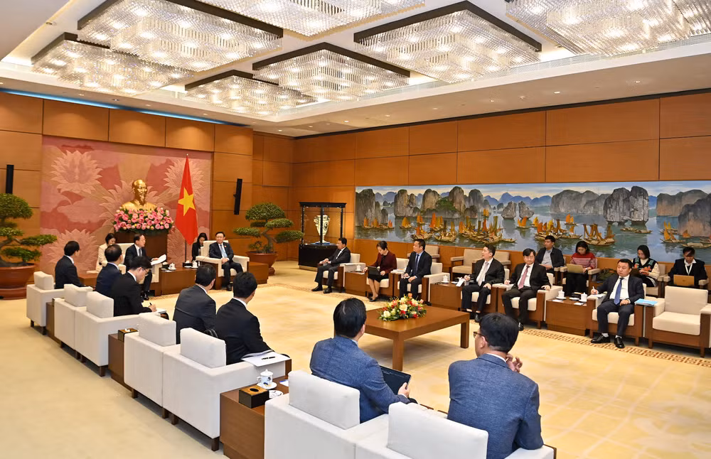 Quang cảnh buổi tiếp tại Nhà Quốc hội.