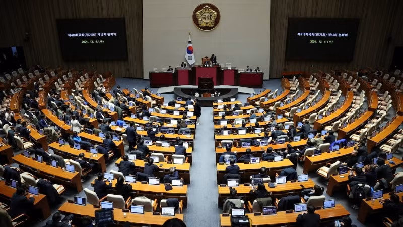 Phiên họp toàn thể quốc hội Hàn Quốc. (Ảnh: REUTERS)