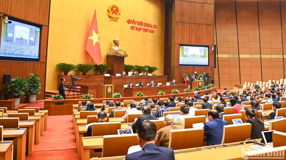 Quang cảnh phiên họp của Quốc hội ngày 21/11/2023. (Ảnh: DUY LINH)