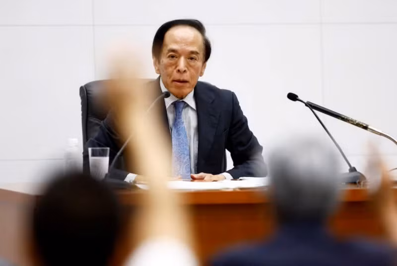 Thống đốc Ngân hàng Trung ương Nhật Bản Kazuo Ueda phát biểu tại một cuộc họp báo sau cuộc họp chính sách ở Tokyo, Nhật Bản, ngày 31/7/2024. (Ảnh: Reuters) Thống đốc Ngân hàng Trung ương Nhật Bản Kazuo Ueda phát biểu tại một cuộc họp báo sau cuộc họp chính sách ở Tokyo, Nhật Bản, ngày 31/7/2024. (Ảnh: Reuters)