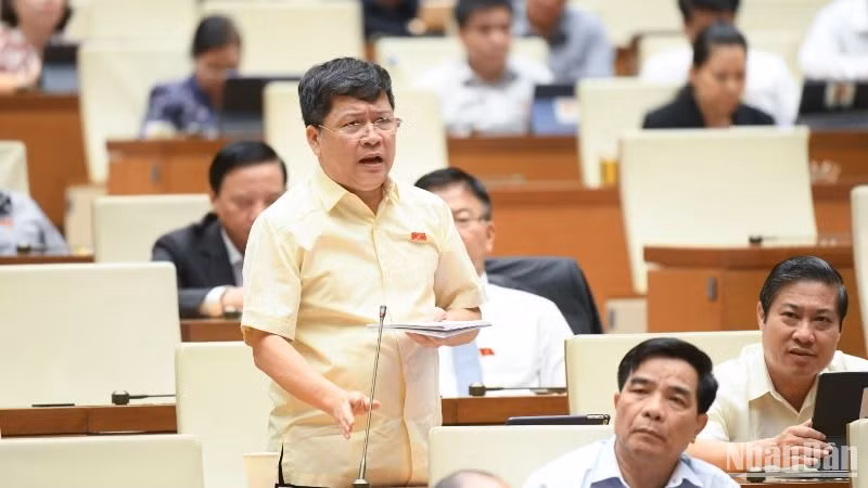Đại biểu Tạ Văn Hạ (Quảng Nam) phát biểu. (Ảnh: DUY LINH) 
