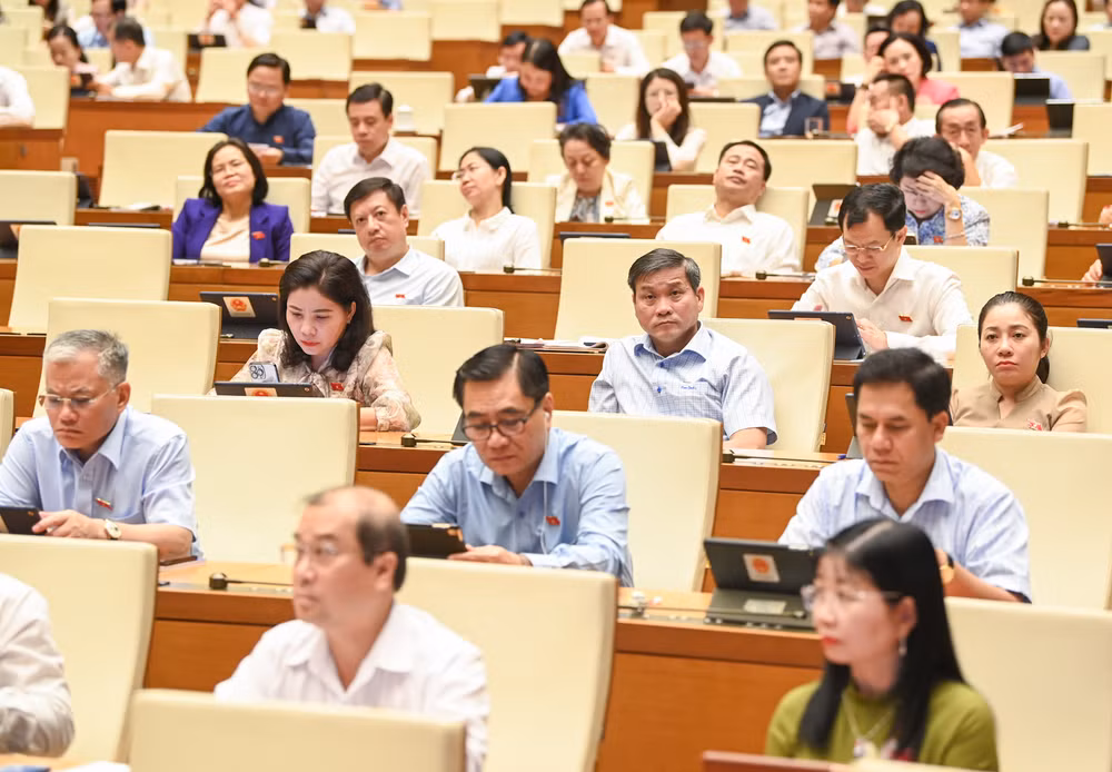 Các đại biểu tại phiên họp. (Ảnh: DUY LINH)