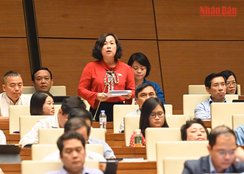 Đại biểu Nguyễn Thị Thu Thủy (Bình Định) phát biểu. Ảnh: DUY LINH Đại biểu Nguyễn Thị Thu Thủy (Bình Định) phát biểu. Ảnh: DUY LINH