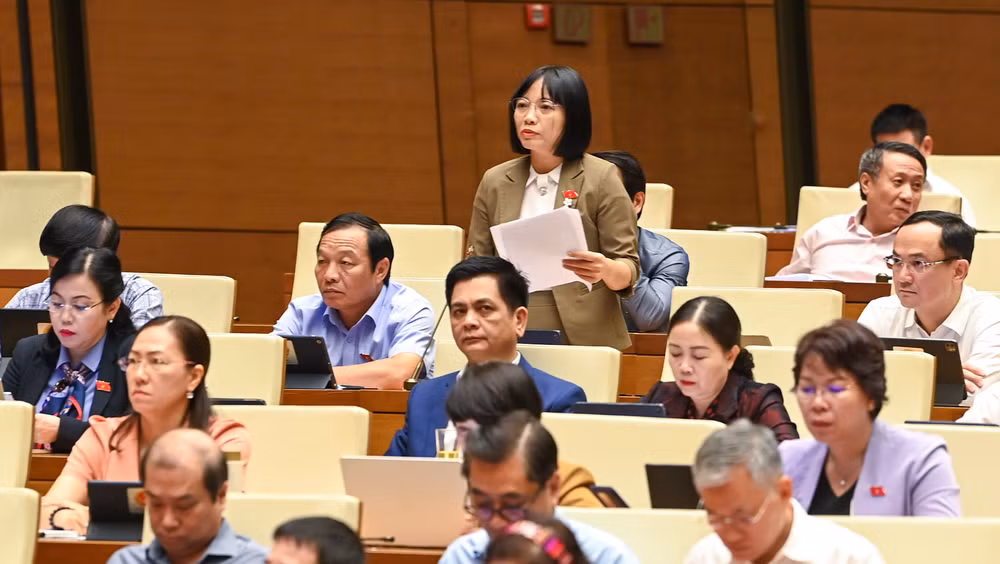Đại biểu Nguyễn Thị Việt Nga (Hải Dương) phát biểu. (Ảnh: DUY LINH) Đại biểu Nguyễn Thị Việt Nga (Hải Dương) phát biểu. (Ảnh: DUY LINH)