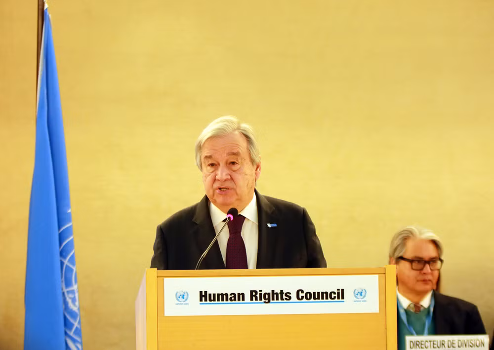 Tổng Thư ký Liên hợp quốc António Guterres phát biểu tại phiên họp. (Ảnh: VGP)