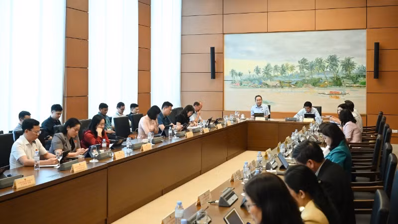 Quang cảnh phiên thảo luận Tổ 13. (Ảnh: DUY LINH)
