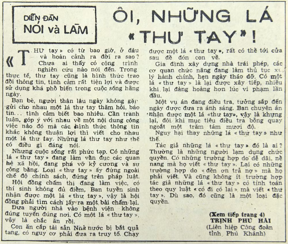 ​Ôi, những lá "thư tay"!