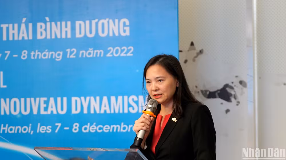 Bà Nguyễn Thị Vân Anh, đại diện Việt Nam bên cạnh OIF, Phó Vụ trưởng Vụ Các tổ chức quốc tế, Bộ Ngoại giao. (Ảnh: TRUNG HƯNG) Bà Nguyễn Thị Vân Anh, đại diện Việt Nam bên cạnh OIF, Phó Vụ trưởng Vụ Các tổ chức quốc tế, Bộ Ngoại giao. (Ảnh: TRUNG HƯNG)