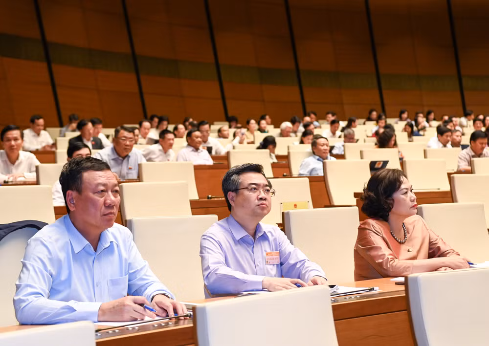 Các thành viên Chính phủ dự phiên họp của Quốc hội, chiều 31/10. (Ảnh: DUY LINH)