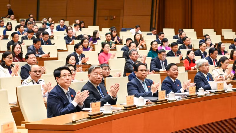 Lãnh đạo Đảng, Nhà nước và các đại biểu Quốc hội tham dự phiên bế mạc. (Ảnh: DUY LINH) Lãnh đạo Đảng, Nhà nước và các đại biểu Quốc hội tham dự phiên bế mạc. (Ảnh: DUY LINH)