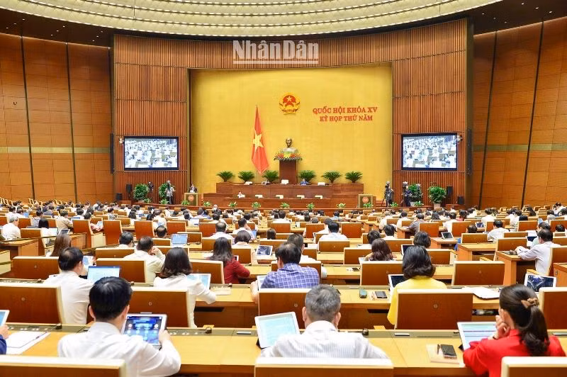 Quang cảnh phiên họp của Quốc hội chiều 26/5. (Ảnh: DUY LINH)