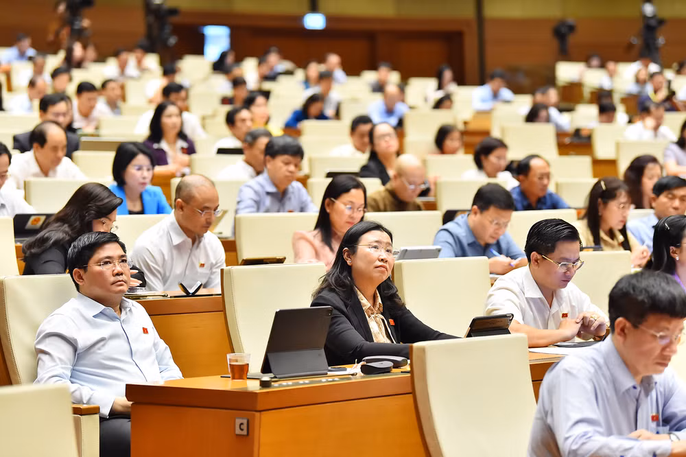 Các đại biểu Quốc hội tham dự phiên họp chiều 28/5. (Ảnh: THỦY NGUYÊN)