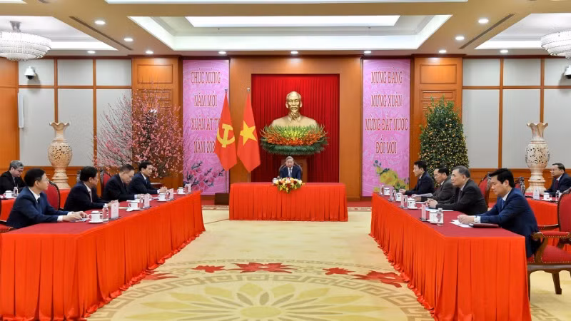 Quang cảnh cuộc điện đàm. (Ảnh: ĐĂNG KHOA)