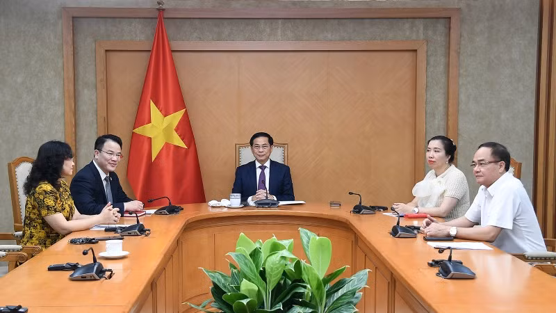 Phó Thủ tướng Chính phủ, Bộ trưởng Ngoại giao Bùi Thanh Sơn điện đàm với Phó Chủ tịch Ủy ban châu Âu (EC), Đại diện cấp cao EU về Chính sách đối ngoại và an ninh Kaja Kallas. (Ảnh: Cổng thông tin điện tử Chính phủ) 