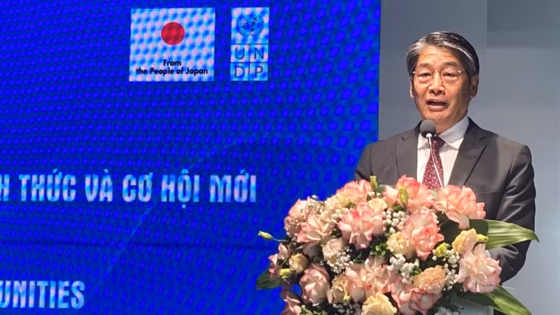 Đại sứ Nhật Bản tại Việt Nam Ito Naoki phát biểu. (Ảnh: Đại sứ quán Nhật Bản tại Việt Nam) Đại sứ Nhật Bản tại Việt Nam Ito Naoki phát biểu. (Ảnh: Đại sứ quán Nhật Bản tại Việt Nam)