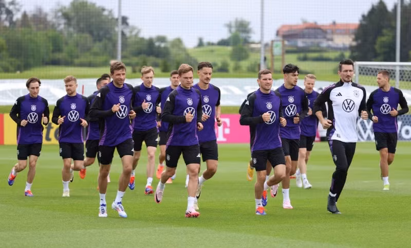 Đội tuyển Đức trong quá trình tập luyện chuẩn bị cho EURO 2024. (Ảnh: Reuters)