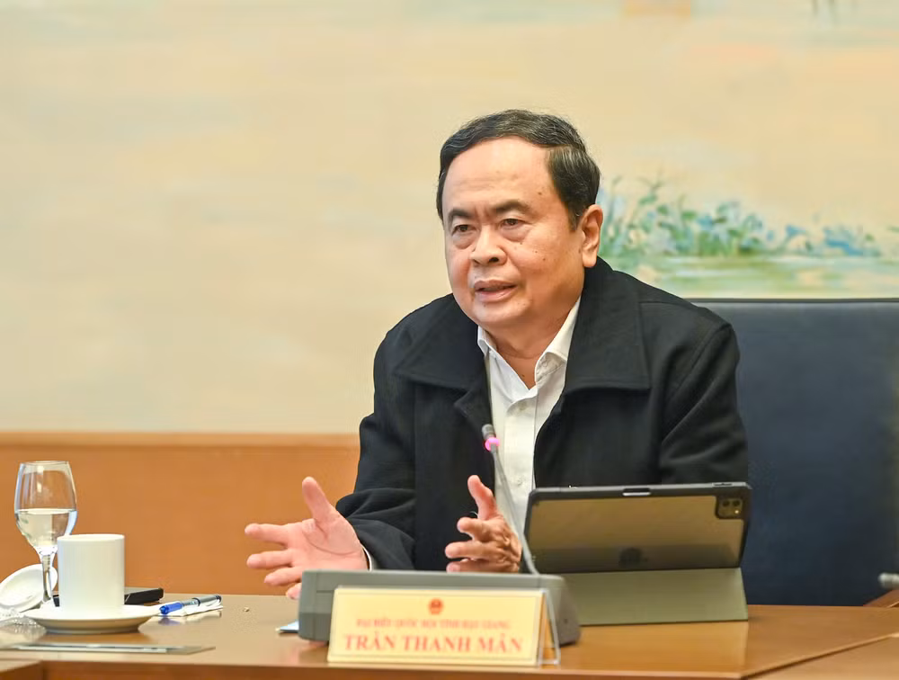 Chủ tịch Quốc hội Trần Thanh Mẫn phát biểu ý kiến tại phiên thảo luận tổ. (Ảnh: DUY LINH)