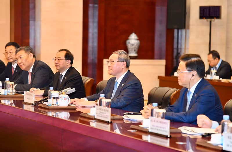 Thủ tướng Lý Cường tại hội đàm. (Ảnh: THANH GIANG) Thủ tướng Lý Cường tại hội đàm. (Ảnh: THANH GIANG)