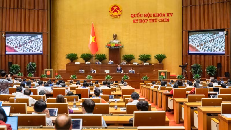 Quang cảnh phiên họp của Quốc hội, chiều 27/5/2025. (Ảnh: BÙI GIANG)