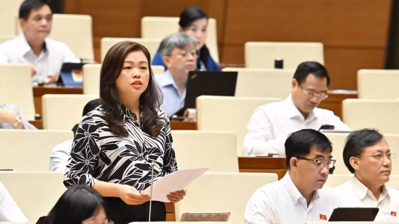 Đại biểu Đoàn Thị Lê An phát biểu ý kiến. (Ảnh: THỦY NGUYÊN) Đại biểu Đoàn Thị Lê An phát biểu ý kiến. (Ảnh: THỦY NGUYÊN)