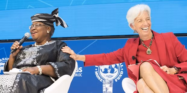 Tổng Giám đốc WTO Ngozi Okonjo-Iweala và Chủ tịch ECB Christine Lagarde. (Nguồn: Twitter)