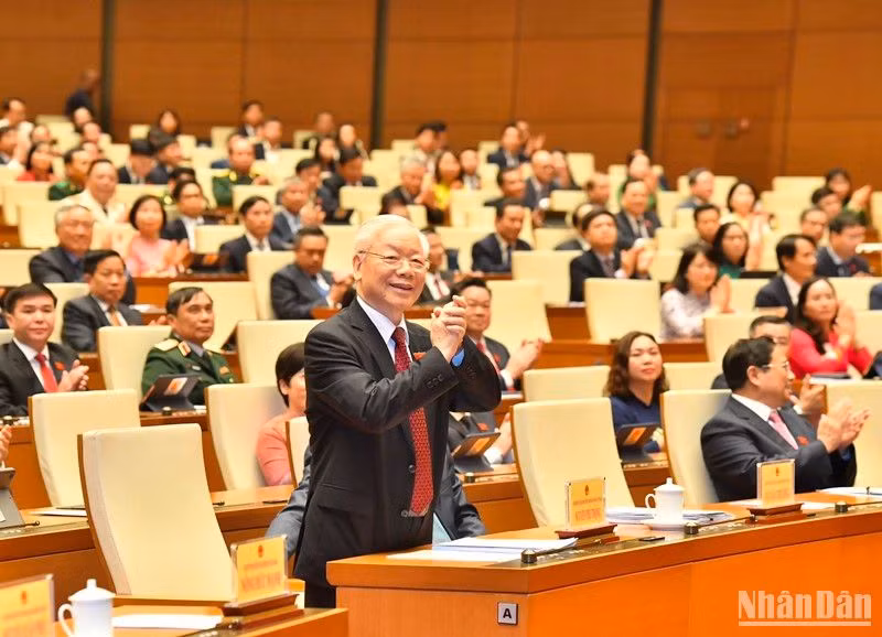 Tổng Bí thư Nguyễn Phú Trọng dự phiên họp. (Ảnh: ĐĂNG KHOA) Tổng Bí thư Nguyễn Phú Trọng dự phiên họp. (Ảnh: ĐĂNG KHOA)