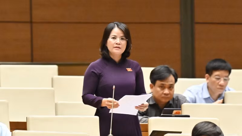 Đại biểu Nguyễn Hoàng Bảo Trân (Bình Dương). (Ảnh: THỦY NGUYÊN)