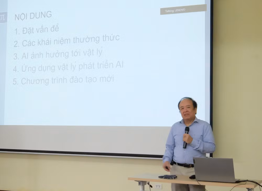 Phó Giáo sư, Tiến sĩ Nguyễn Ái Việt trình bày bài giảng tại hội thảo. Phó Giáo sư, Tiến sĩ Nguyễn Ái Việt trình bày bài giảng tại hội thảo.