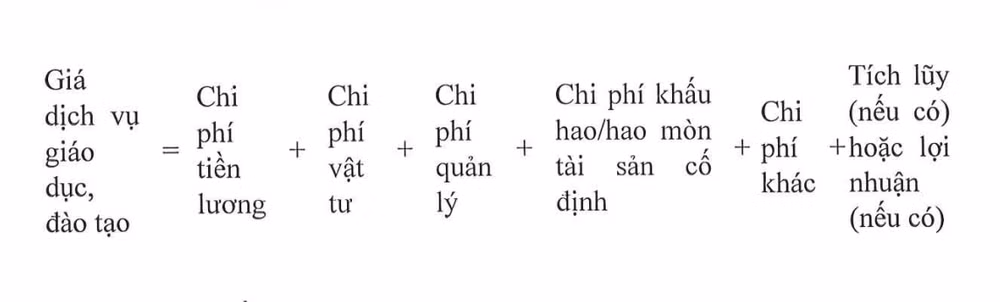 Công thức xác định giá dịch vụ giáo dục, đào tạo Công thức xác định giá dịch vụ giáo dục, đào tạo