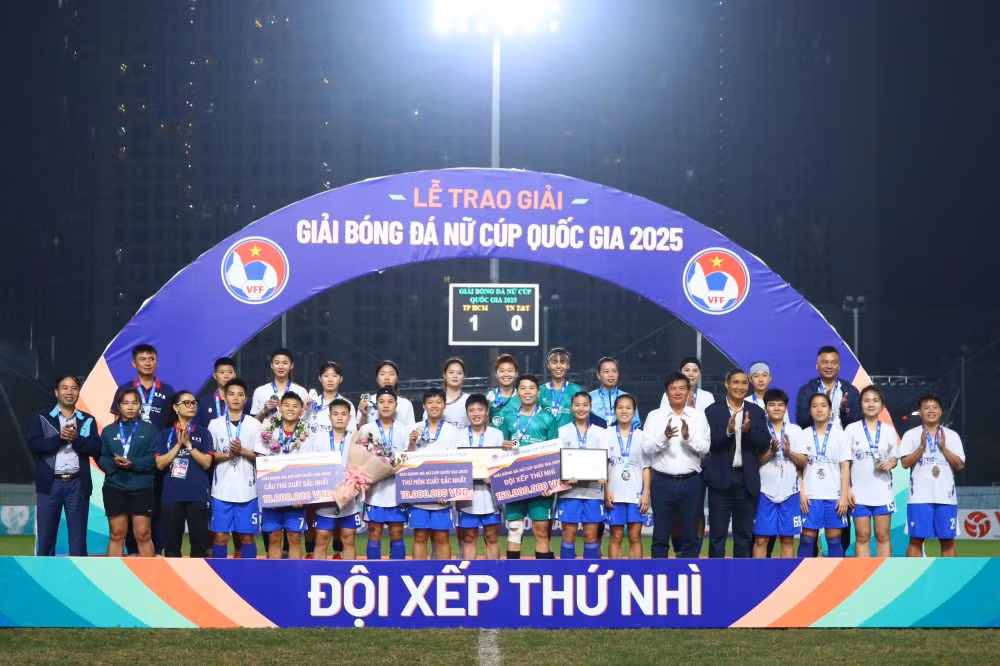 Câu lạc bộ Thái Nguyên T&T xếp thứ nhì tại Giải bóng đá nữ Cúp Quốc gia 2025. 