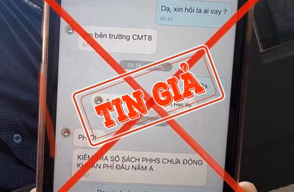 Mạo danh nhà trường gửi tin nhắn đến phụ huynh học sinh để yêu cầu đóng học phí.
