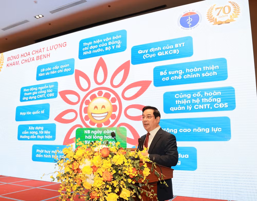 PGS TS Lương Ngọc Khuê, Cục trưởng Quản lý khám bệnh, chữa bệnh phát biểu tại buổi lễ