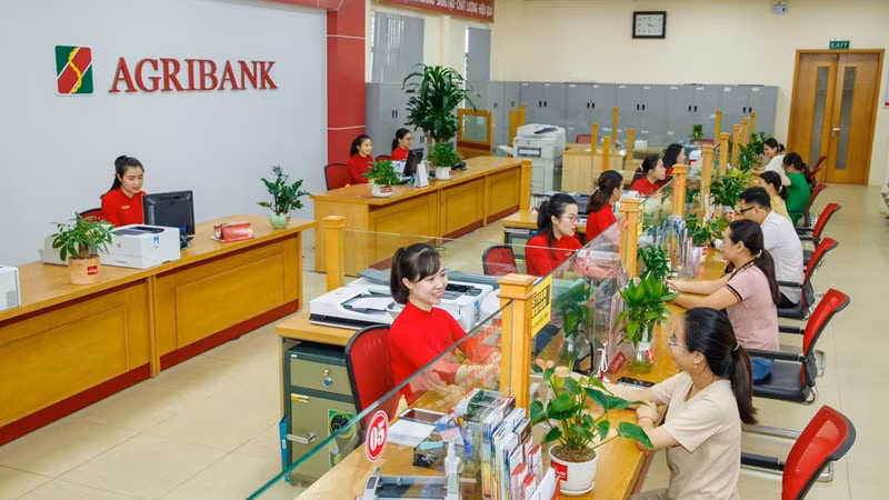 Phòng giao dịch của Agribank.