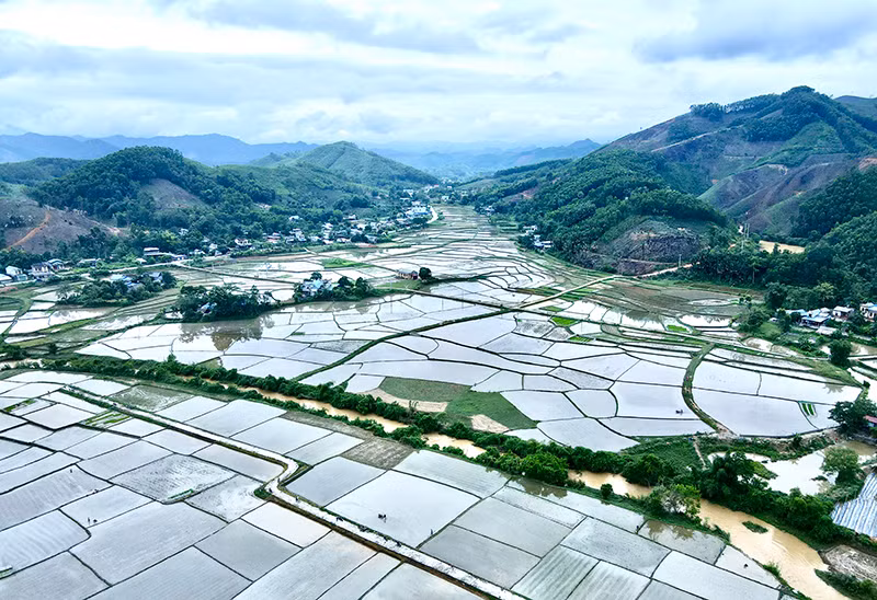 Cánh đồng xóm Cò, nơi được lựa chọn để xây dựng sân bay Lũng Cò. Cánh đồng xóm Cò, nơi được lựa chọn để xây dựng sân bay Lũng Cò.