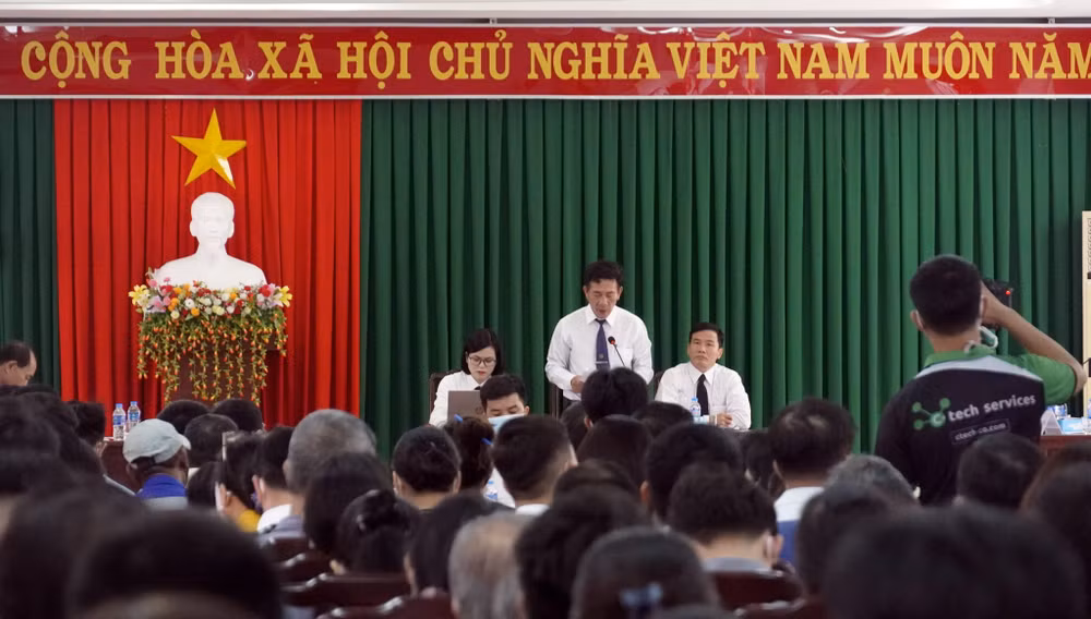 Hội nghị chủ nợ sáng 26/4 tại Tòa án nhân dân tỉnh Bà Rịa-Vũng Tàu.