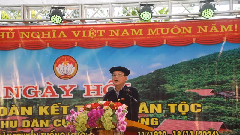 Phó Chủ tịch Quốc hội Nguyễn Đức Hải phát biểu tại ngày hội. (Ảnh: TUẤN SƠN)