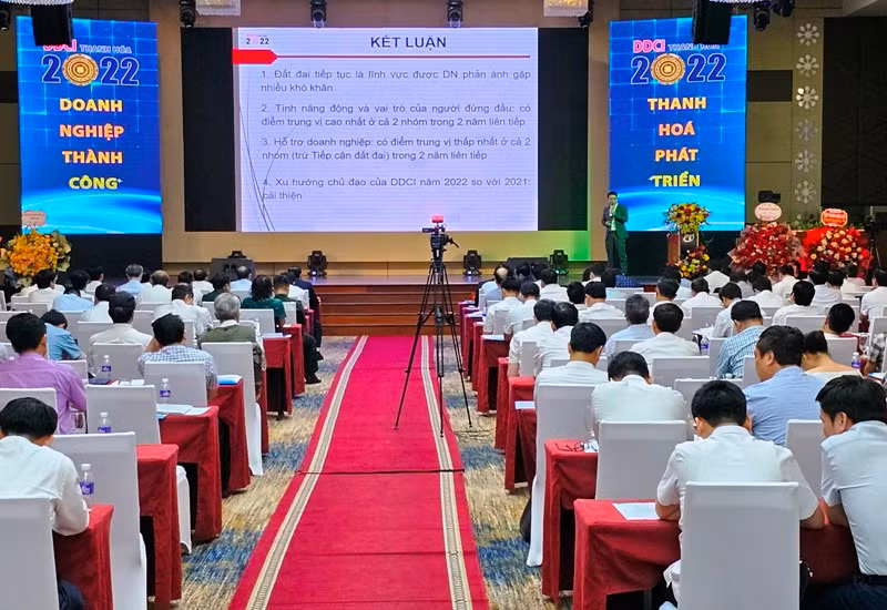 Quang cảnh lễ công bố DDCI Thanh Hóa năm 2022.