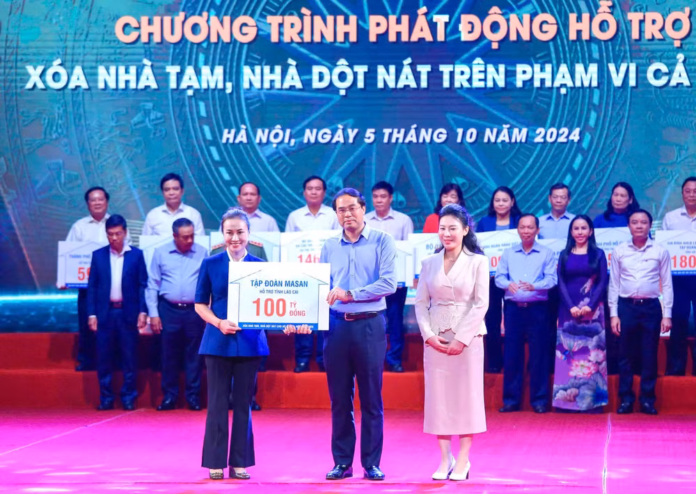 Tập đoàn Masan trao 100 tỷ hỗ trợ tỉnh Lào Cai.
