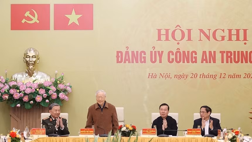 Tổng Bí thư Nguyễn Phú Trọng tại Hội nghị. (Ảnh: TTXVN)
