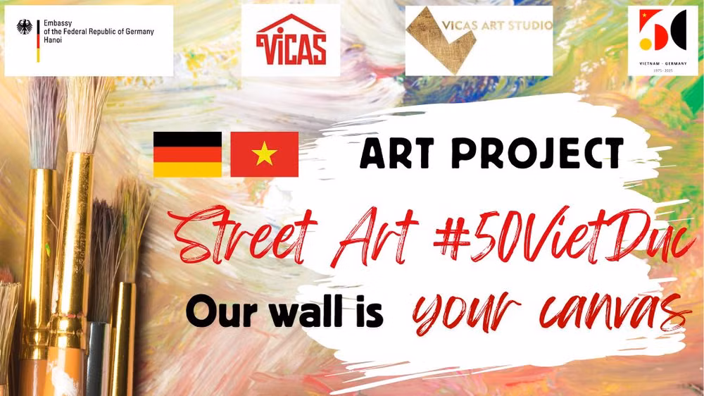 Poster dự án đưa nghệ thuật thị giác trở thành cầu nối hữu nghị Việt Nam-Đức. (Ảnh: Đại sứ quán Đức tại Việt Nam)