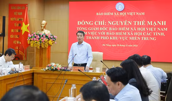 Tổng Giám đốc Nguyễn Thế Mạnh phát biểu tại buổi làm việc. (Ảnh: VSS)