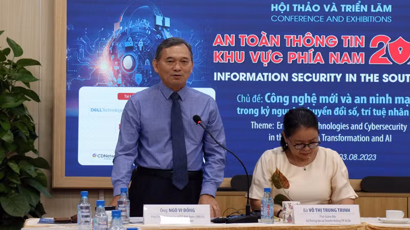 Ban Tổ chức thông tin về các hoạt động Hội thảo và Triển lãm An toàn thông tin khu vực phía nam 2023.