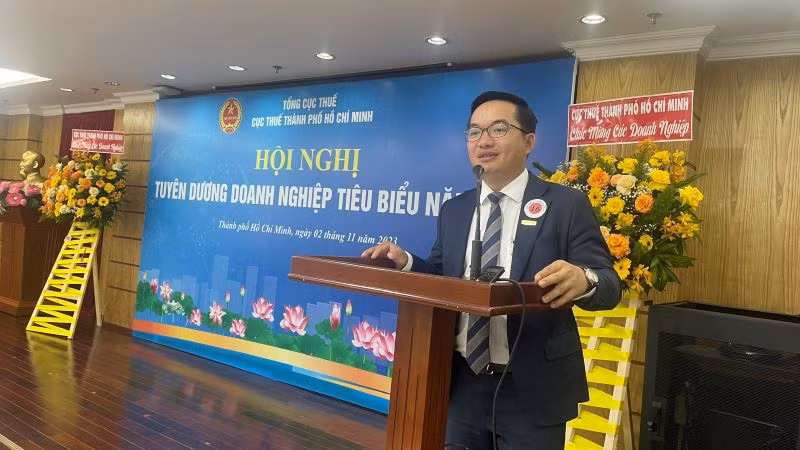 Đại diện Nam A Bank phát biểu tại Hội nghị.