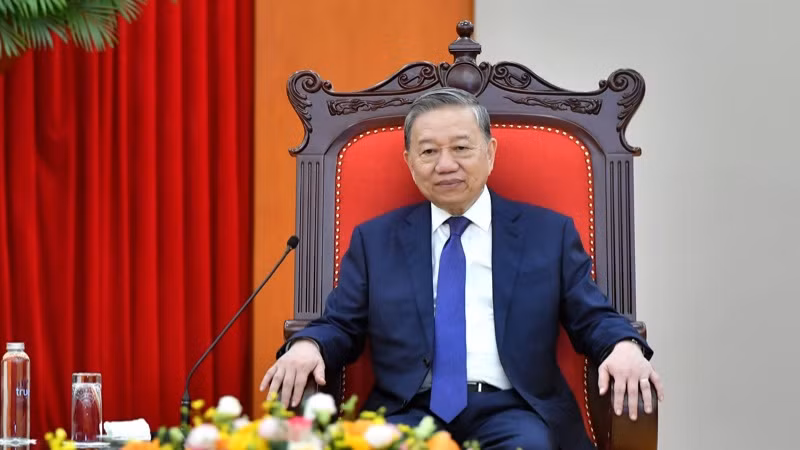 Tổng Bí thư Tô Lâm phát biểu tại buổi tiếp. (Ảnh: ĐĂNG KHOA)