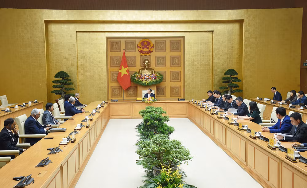 Quang cảnh buổi tiếp. (Ảnh: TRẦN HẢI)